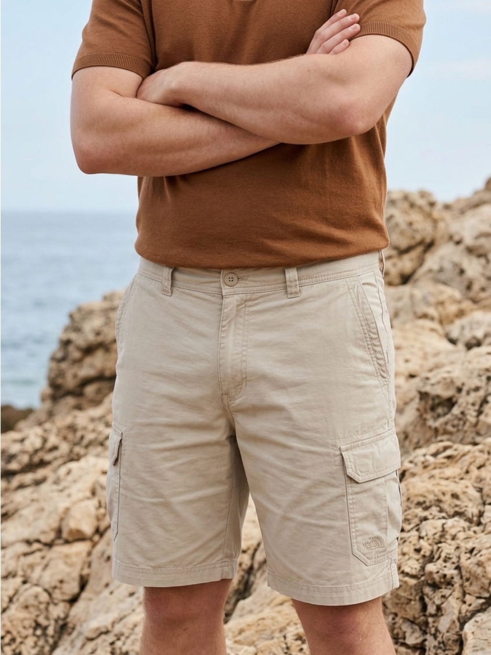 The North Face Beige Cargo Shorts Men's 36
